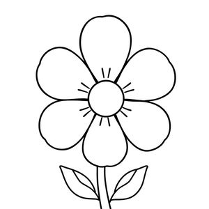 Kolorowanka: Prosty kwiatek dla malucha