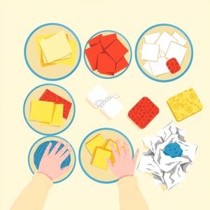 Stacja: Płatki i faktury — zbliżenia materiałów