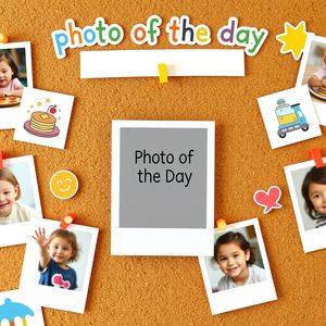 Fotka dnia — tablica 'Photo of the Day' (mockup)