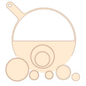 Szablony: tekturowa patelnia i krążki (template)