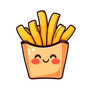 Naklejka nagrody: uśmiechnięta frytka