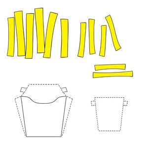 Szablony do wycinania: frytki i pudełko