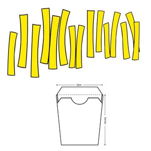 Szablony do wycinania: frytki i pudełko