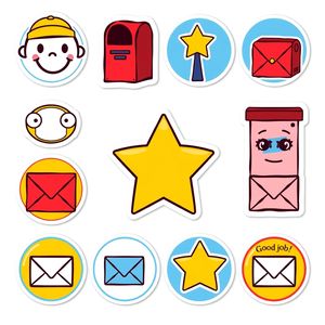 Arkusz naklejek nagród 'Mały listonosz'