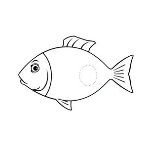 Kontur ryby do naklejania łusek