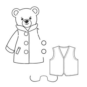Szablon ćwiczenia zapinania — Ubranka misia