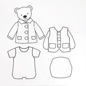 Szablon ćwiczenia zapinania — Ubranka misia