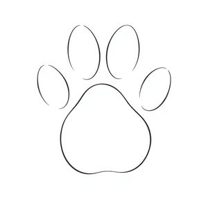 Szablon łapki misia — stempel i odcisk