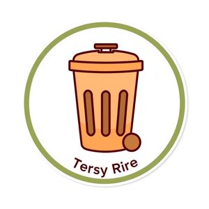 Naklejka: brązowy kosz (Do wyrzucenia)