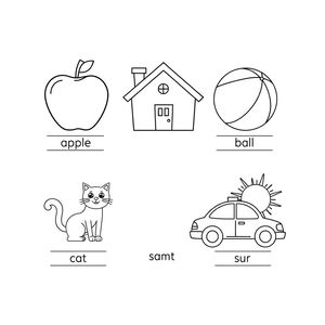 Kolorowanki: owoce i przedmioty