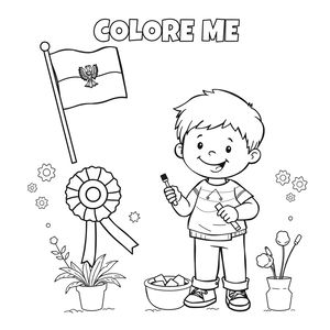 Kolorowanka — flaga i kotylion