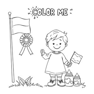 Kolorowanka — flaga i kotylion