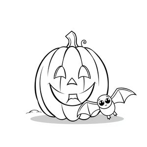 Kolorowanka: dynia i nietoperz