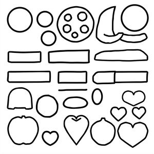 Szablon: Składniki pizzy do wycięcia