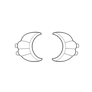 Szablon muszli — połówki skorupy (printable)