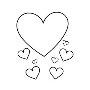 Kolorowanka — Duże serce do stemplowania