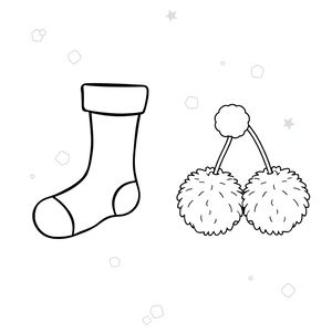 Kolorowanka: para skarpetek i para pomponów