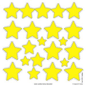 Żółte gwiazdki - szablony do wycięcia
