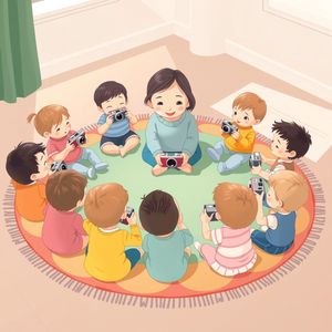 Ilustracja dokumentacyjna: dzieci bawią się aparatami