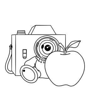 Kolorowanka: aparat i zwierzątka