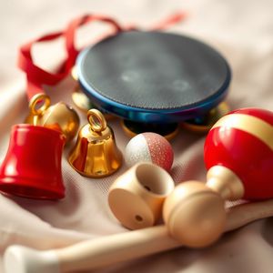 Zdjęcie instrumentów: dzwoneczki i tamburynki