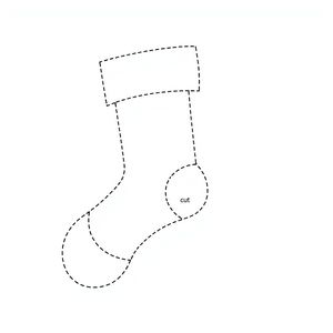 Szablon do wycięcia: papierowa skarpeta