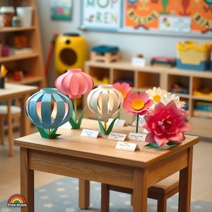 Zdjęcie wystawki prac na stoliku