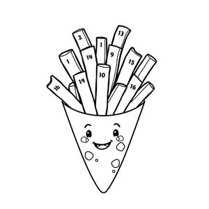 Kolorowanka: Frytki w rożku