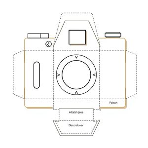 Szablon: papierowy aparat — wycinanka