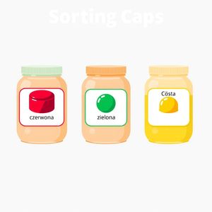 Etykiety do słoików — sortowanie nakrętek