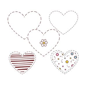 Szablon serduszka do wydruku (naklejki)