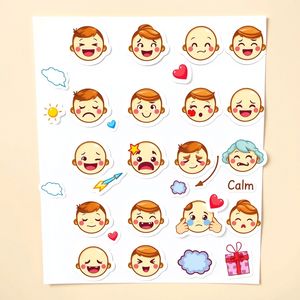 Arkusz z naklejkami — ikony emocji