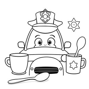 Kolorowanka — Policjant i zabawki