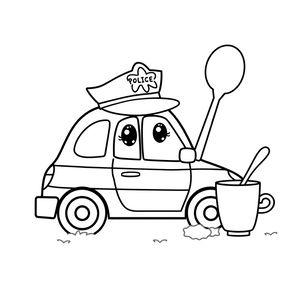 Kolorowanka — Policjant i zabawki