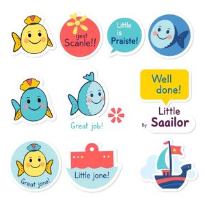 Naklejki pochwały — mała załoga