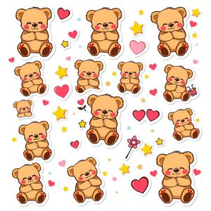 Naklejki: małe misie nagród