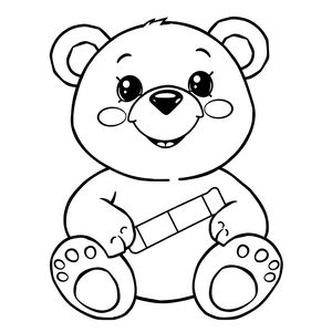 Kolorowanka: Miś z plasterkiem