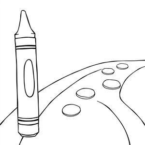 Kolorowanka: duża kredka i ścieżka