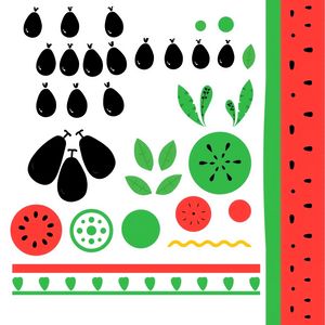 Szablon naklejek 'Ziarenka' i dekoracje