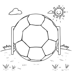Kolorowanka: Piłka i bramka