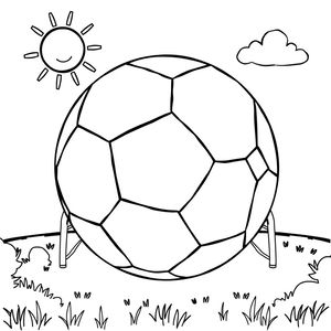 Kolorowanka: Piłka i bramka