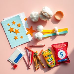 Zdjęcie materiałów — flat lay przygotowanie stołu