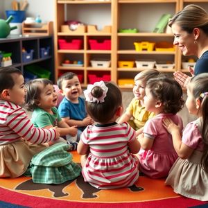 Powitanie w kręgu — dzieci i opiekun