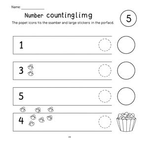 Karta do liczenia 1–5 z polami do zaznaczania