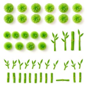 Bambusy — tokeny (zielone pompony/patyczki) — grafiki