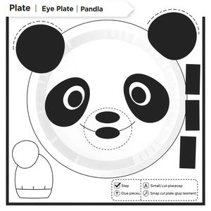 Panda — szablon do wyklejania na talerzyku