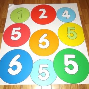 Papierowe kółka z numerami 1–5 — szablon