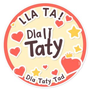 Naklejka ‚Dla Taty’ — projekt kolorowy