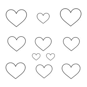 Arkusz małych serduszek — szablon do wycięcia