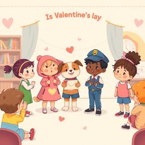 Ilustracja scenki: dzieci grają teatrzyk